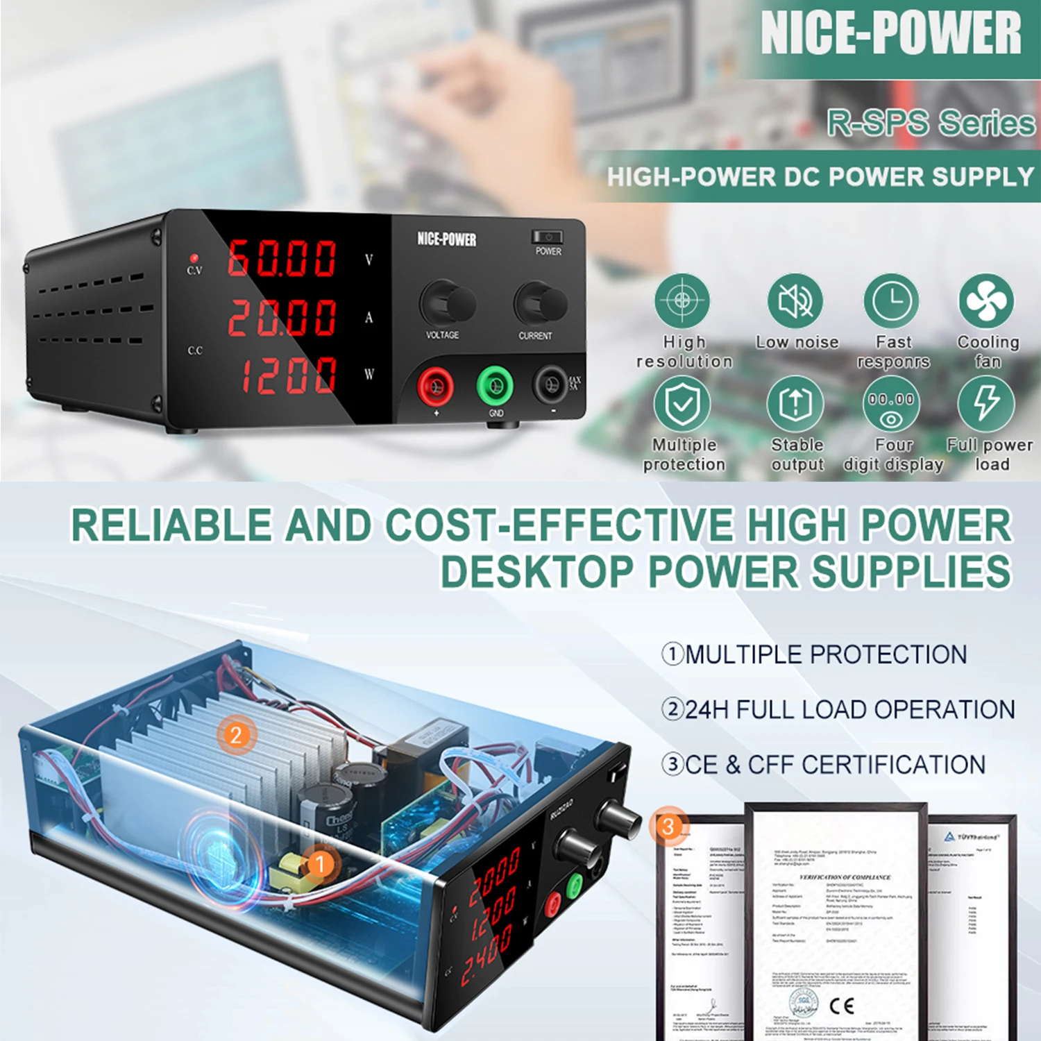 Fonte di alimentazione da banc - High Power 60V 20A Bench Power Supply recensione e prezzo